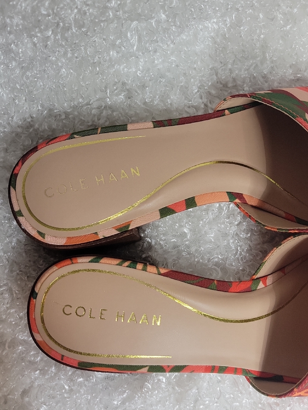 Cole Haan Grand 360 Calli Single Band Slide Sandal Leaf Print size 9 1/2 B - Picture 4 of 16